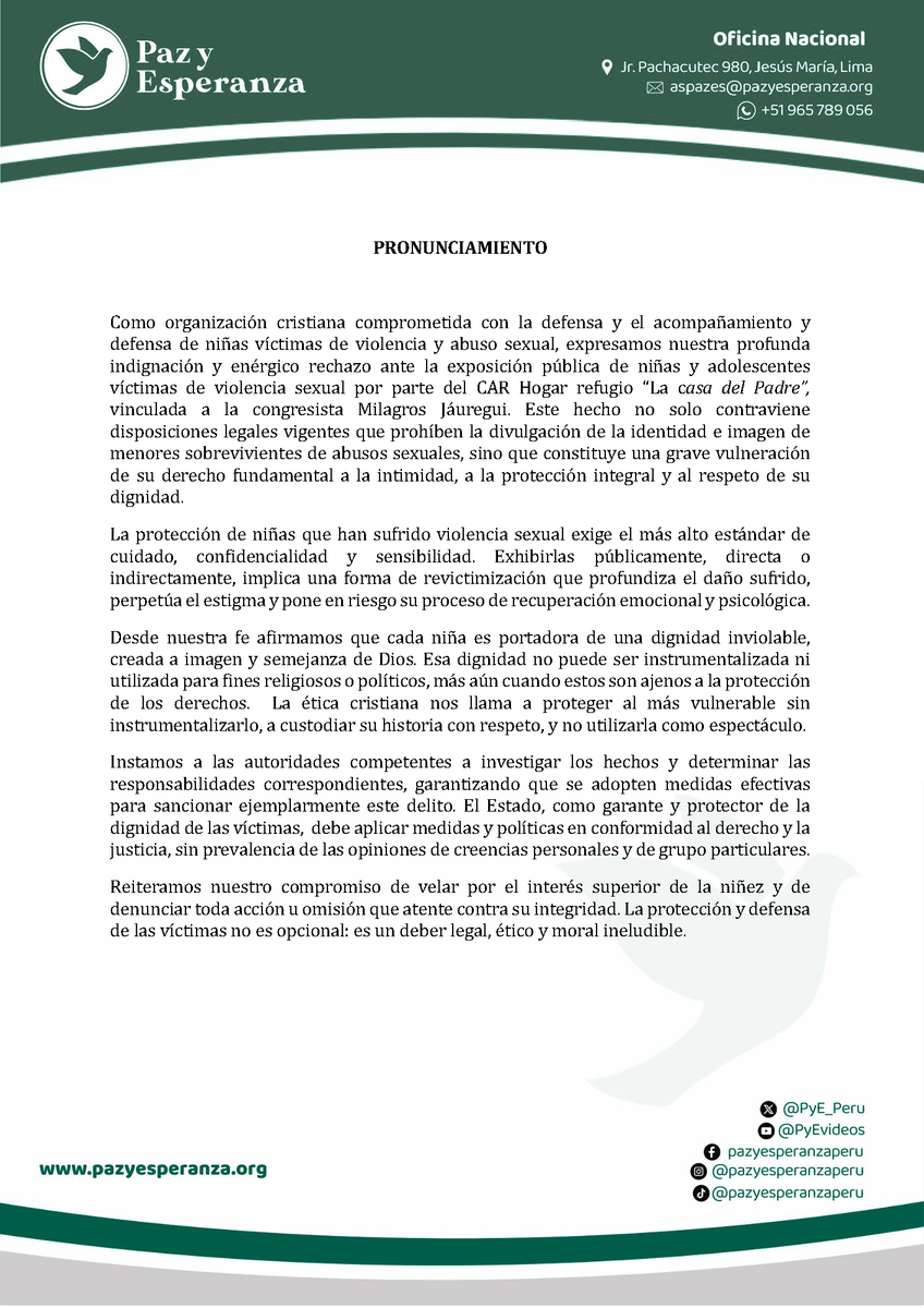 Paz y Esperanza Perú tweet media