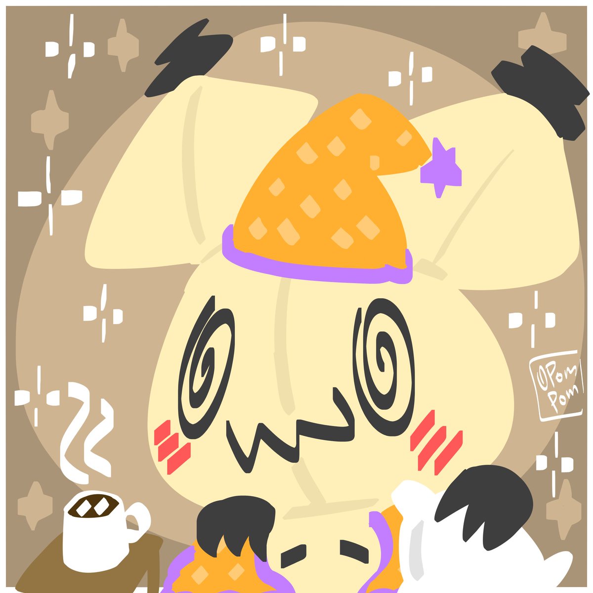 A blanket, a pillow, some warm cocoa and a gentle nap... 🥱💤 

#fanart #Pokemon #mimikyu