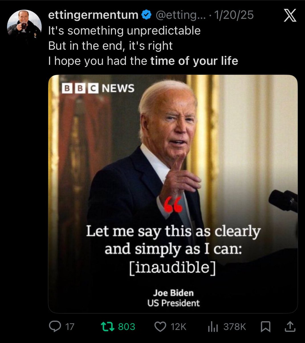 WELCOME BACK JOE BIDEN
