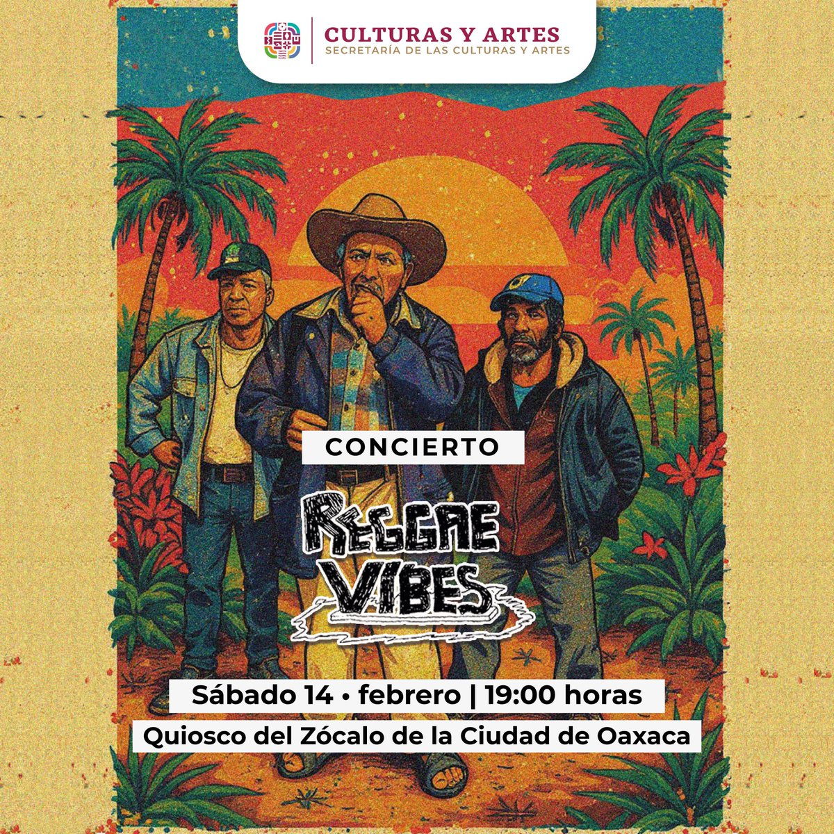 SECULTA_GobOax's tweet image. 💛🎶 Este 14 celebra el amor y la amistad también con #ReggaeVibes 🌴🔥

Un proyecto que revive el Ska, Rock Steady y Reggae jamaicanos, con músicos de Santa María Tlahuitoltepec, Mixe, Oaxaca, y un sonido poderoso que conecta ritmo, libertad y conciencia social. ✊🏽🎺🎷