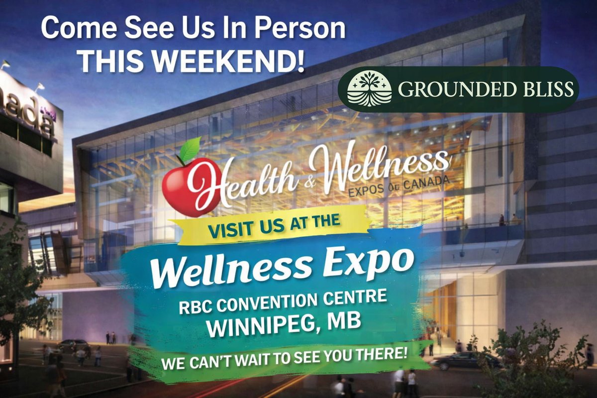 GROUNDED_BLISS's tweet photo. Winnipeg, come experience Grounded Bliss in person at the Wellness Expo at the RBC Convention Centre.

Tickets are $12, but use code WW26411 for up to 4 FREE tickets.

https://t.co/FNJINIc9lK https://t.co/GOYHSVyQSf