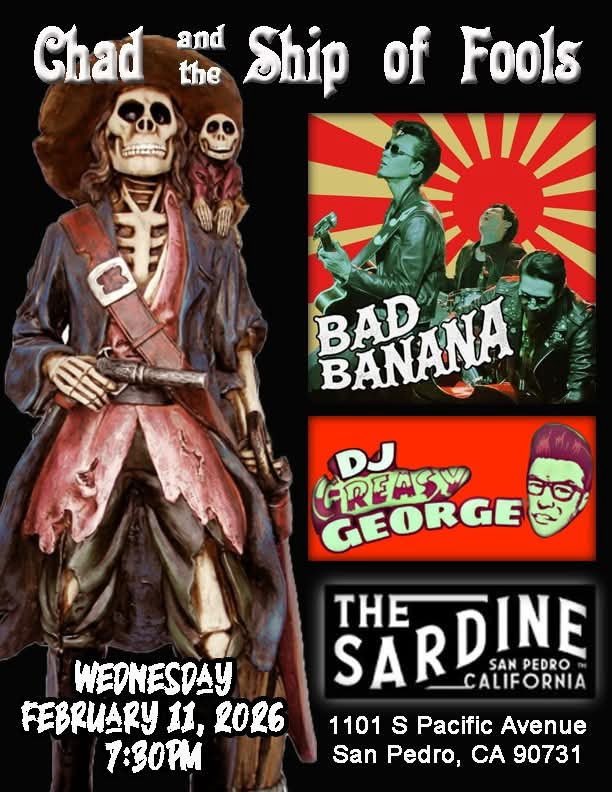 EitaroSako's tweet photo. Bad Banana playing at The Sardine in San Pedro tonight! Come rock with us if you’re around. 🍌🎸

今夜はサンペドロ！初めてのべニューです⚓️ https://t.co/6j66HKjRnO