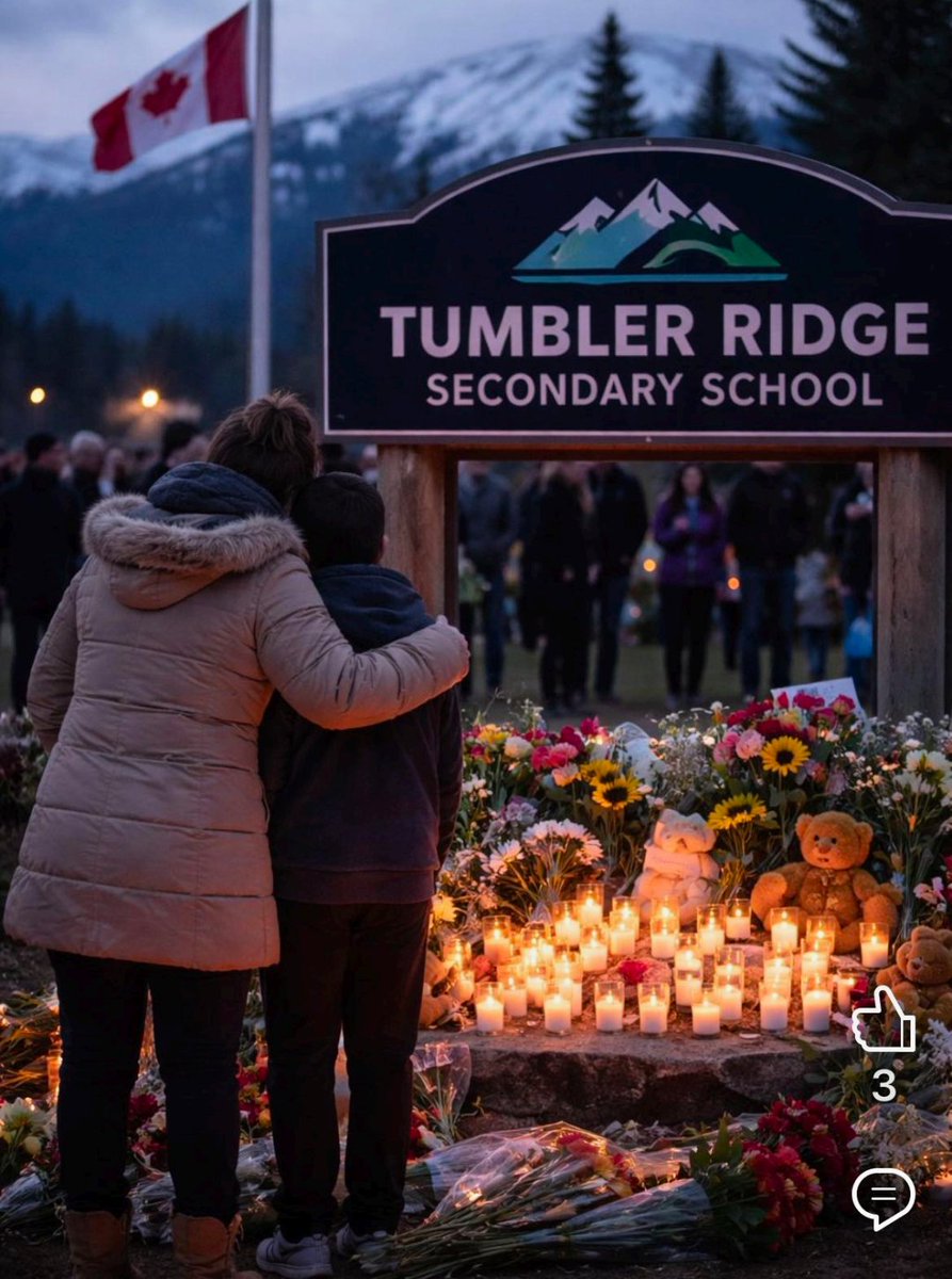 An entire community and its children are suffering today 💔— compassionate people are focused on standing with them. May Tumbler Ridge feel the love of a nation wrapping around them!