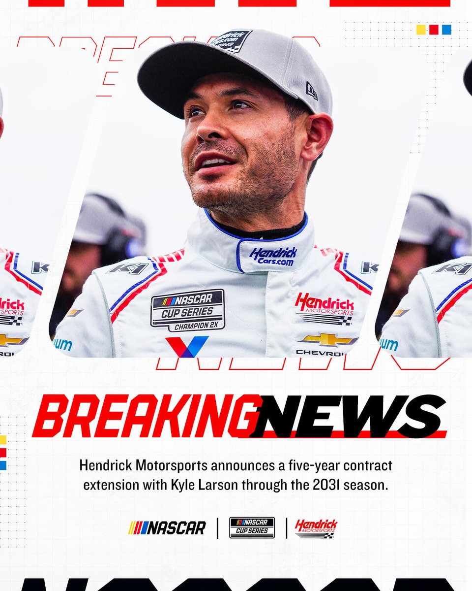 NEWS: Yung Money is locked in! 

<a href="/TeamHendrick/">Hendrick Motorsports</a> announces it has agreed to a long-term contract extension with <a href="/KyleLarsonRacin/">Kyle Larson</a>.