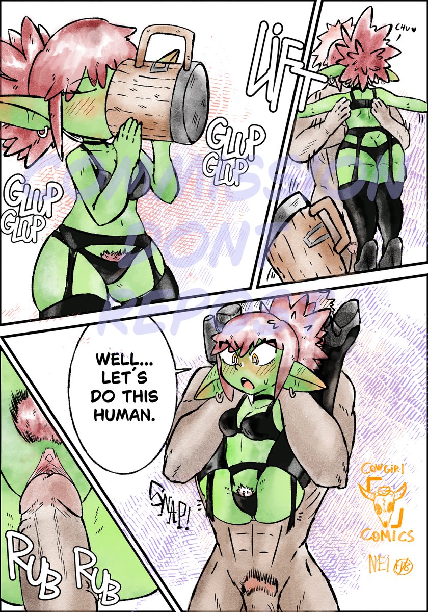 Cowgirl_Comics's tweet photo. mini comic comm (3 pages) 
breed the gobbo!
#Commission #commissionsopen #nsfw #nsfwtwtًً #Goblin #shortgirl #comic #art https://t.co/SeVIiemKEZ