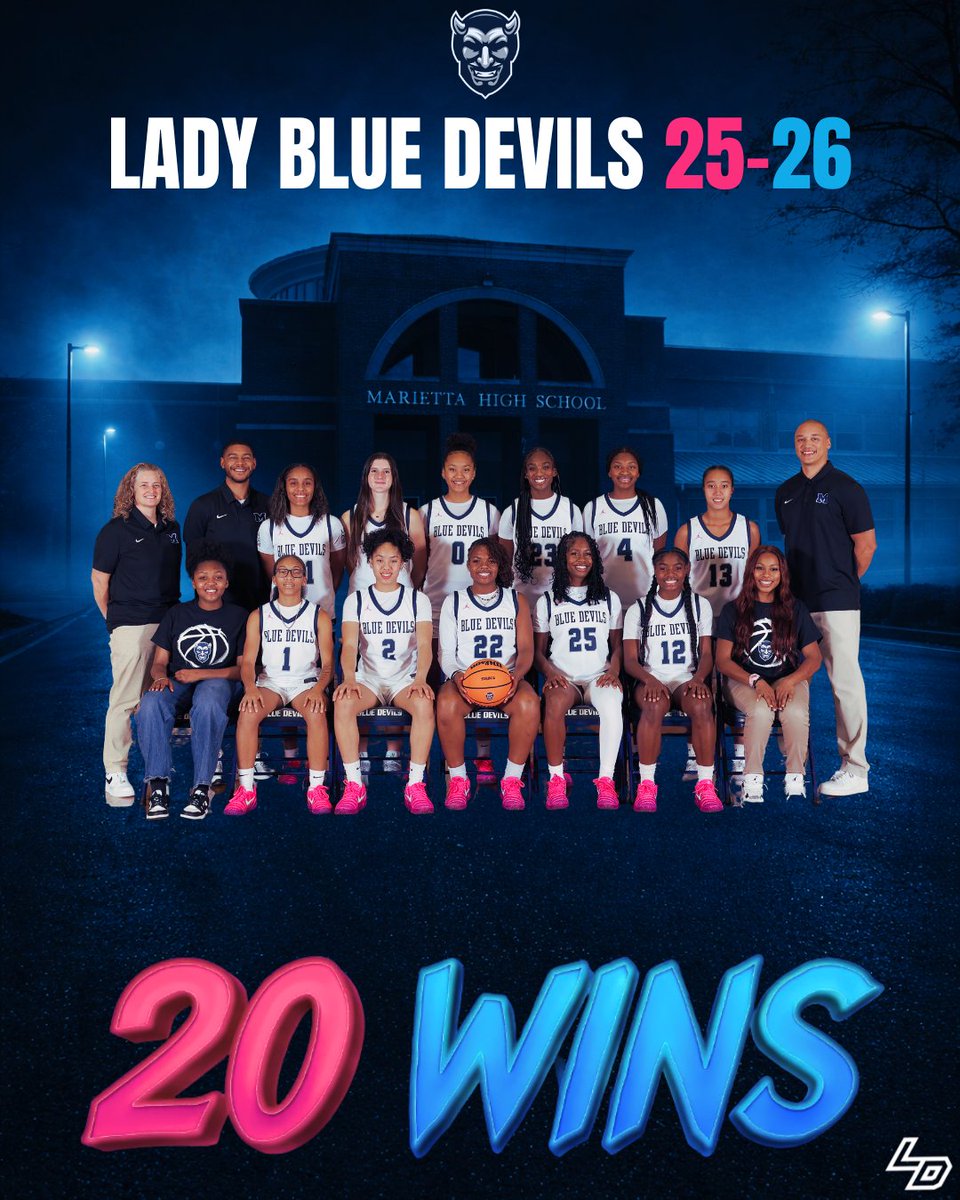 MariettaGBB's tweet photo. Congratulations to our 2025-2026 Lady Blue Devils on finishing 20-4 in the regular season! And Counting! https://t.co/nbdjG5WOQs