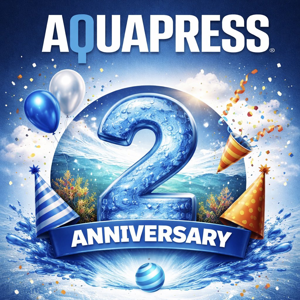 Two years of AquaPress.

Innovation. Product development. Steady progress. Real momentum.

Grateful for the support around us and excited for what’s ahead.

Onwards into year three.