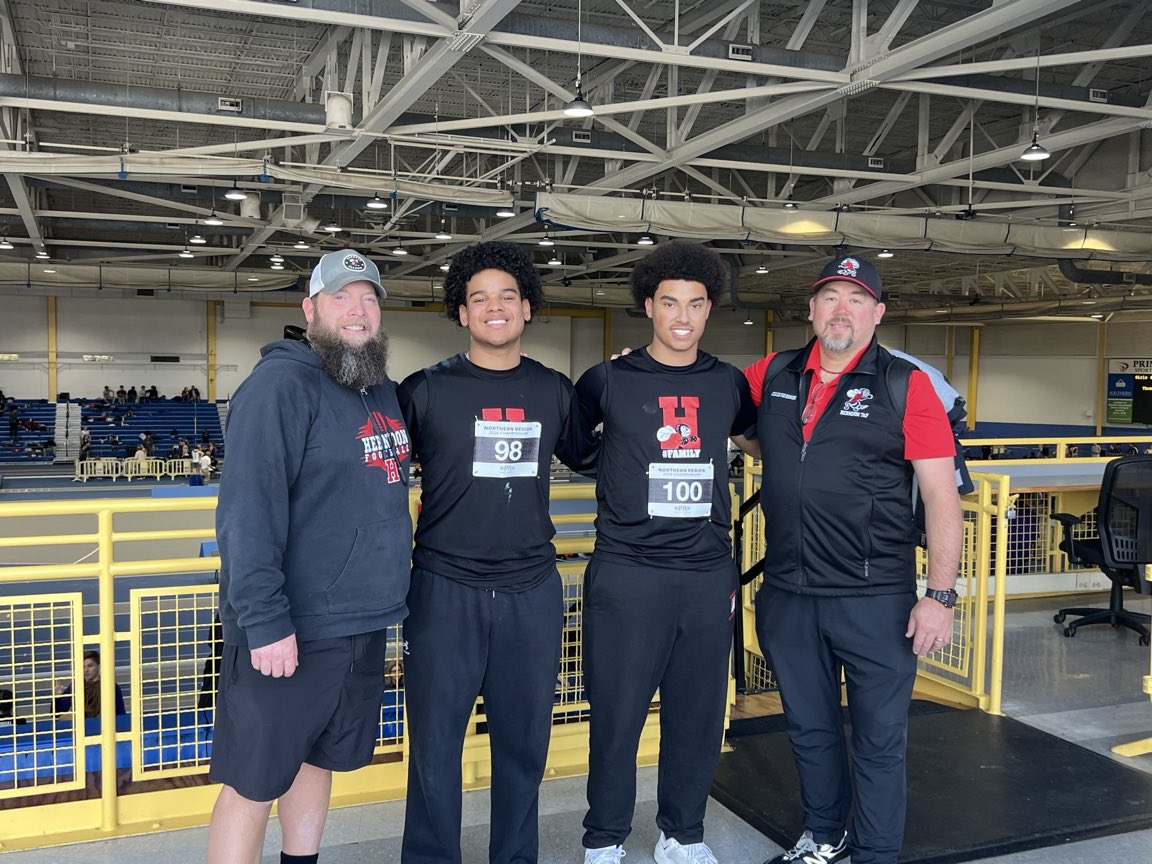 Proud of you <a href="/ZoCarter27/">Xavier “Zo” Carter</a> and <a href="/J_Bradley77/">Junior Bradley</a> !!

Extremely impressive indoor throw season! PR after PR after PR! The definition of ATHLETE! #neverquit 

<a href="/herndonsports/">HHS Athletics</a>