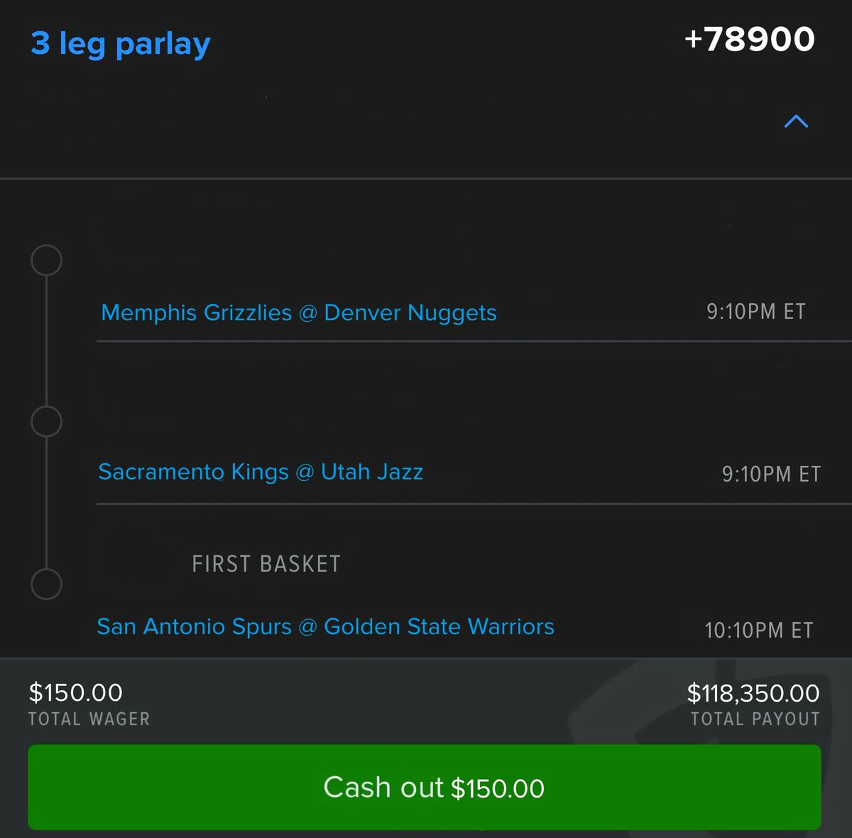 LOCK OF THE YEAR!!

I've found my favorite FB  parlay for tonight using the same model which won us 200k Last week✅

3 legs. $150 pays over $118,350.00

Hit RT🔁 + ❤️ and reply 'FIRST' &amp; it'll land in your DMs (must be following)

POSTED HERE: discord.gg/parlaysniper