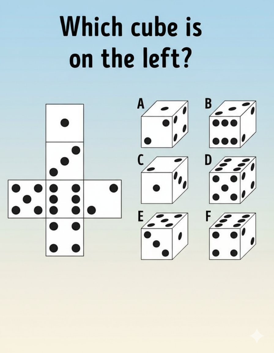 Which cube is on the left?