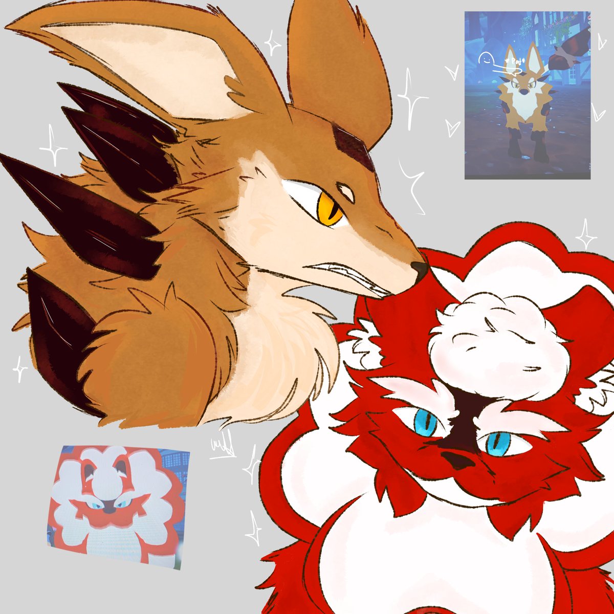 WVambat's tweet photo. Besides all the bugs and me having to restart my chain a few times because the game didn't save 😮‍💨, l love Coyohualli design , as for Dandylion idk how to feel about the Shiny goes from purple to red for the male 🤔 #talesoftanorio #talesoftanoriofanart https://t.co/l5ULHBSN61