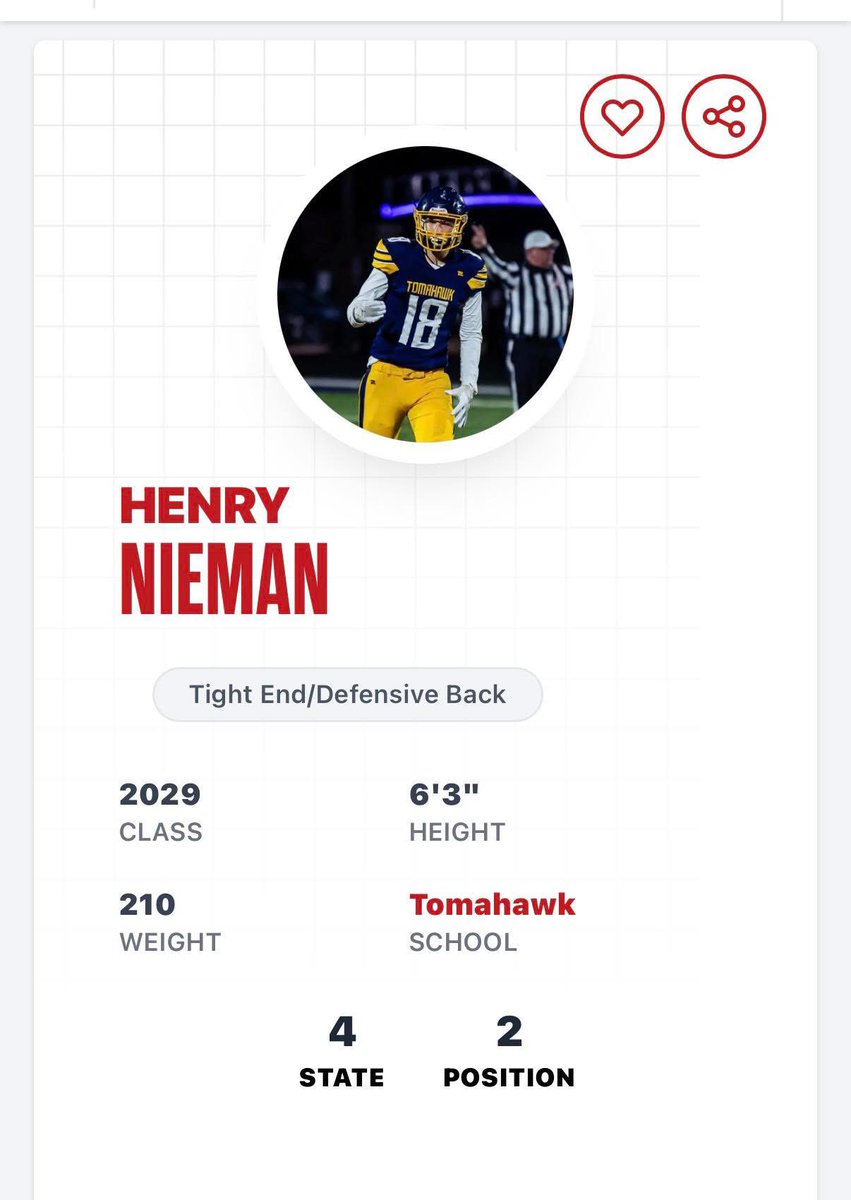 HNiems31607's tweet photo. Really happy and grateful for being ranked 4th best freshman in Wisconsin and 2nd as a Tight End from @PrepRedzoneWI. 

Thank you @MJ_NFLDraft @NWahlScouting @OJW_Scouting @coachjimvert 

Journey is just getting started🔥 https://t.co/IbAk6IP8X3