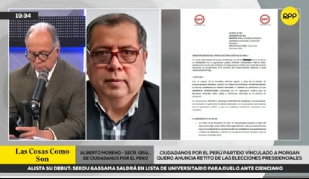 Exclusiva de <a href="/RPPNoticias/">RPP Noticias</a>. La dirigencia del partido Ciudadanos Por el Perú ha solicitado ante el JNE su retiro oficial de las Elecciones Generales 2026 como agrupación política.