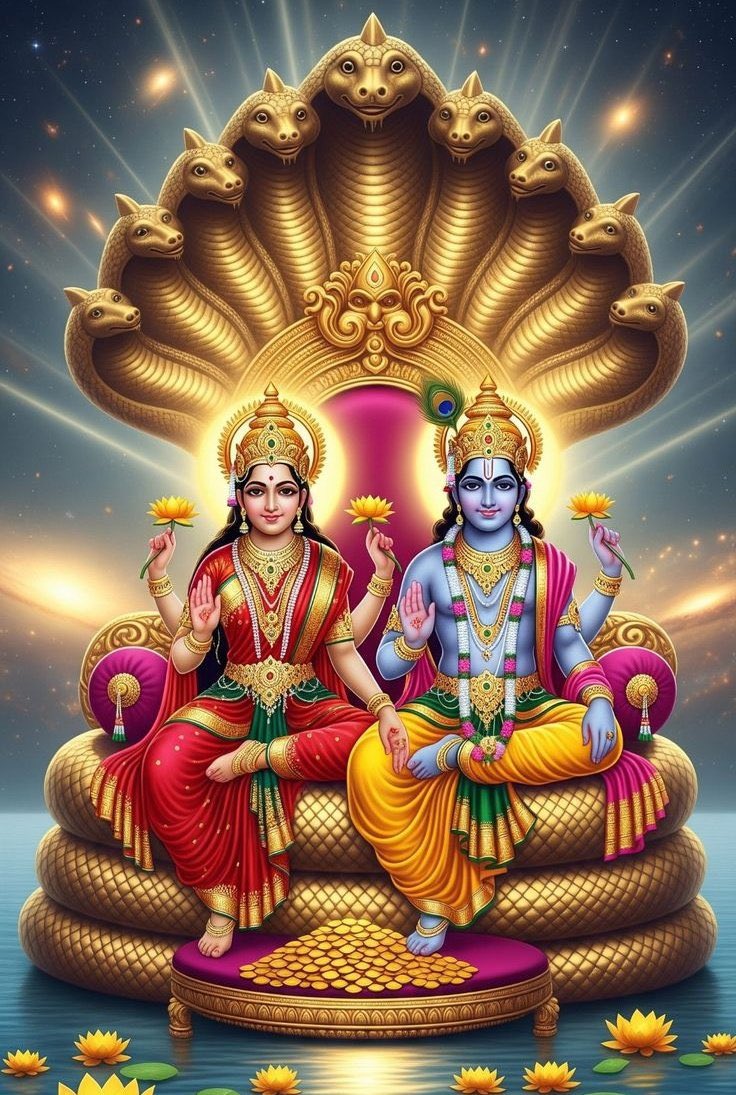 जब जब संसार में अधर्म बढ़ता है,
तब तब भगवान विष्णु अवतार लेकर,
मानवता का कल्याण करते है।
वे सम्पूर्ण ब्रह्माण्ड की ऊर्जा का केंद्र है।

जय श्री हरि नारायण 🙏