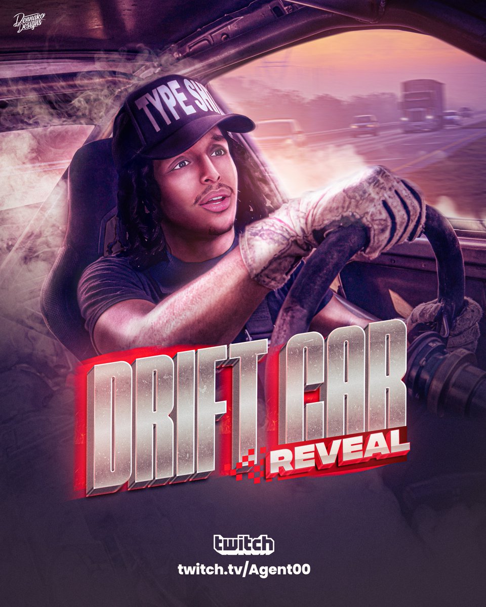 DennakoDesigns's tweet photo. Drift Car Reveal 🏁

New Stream Poster 🎨
For: @CallMeAgent00 https://t.co/OolhOtadPq