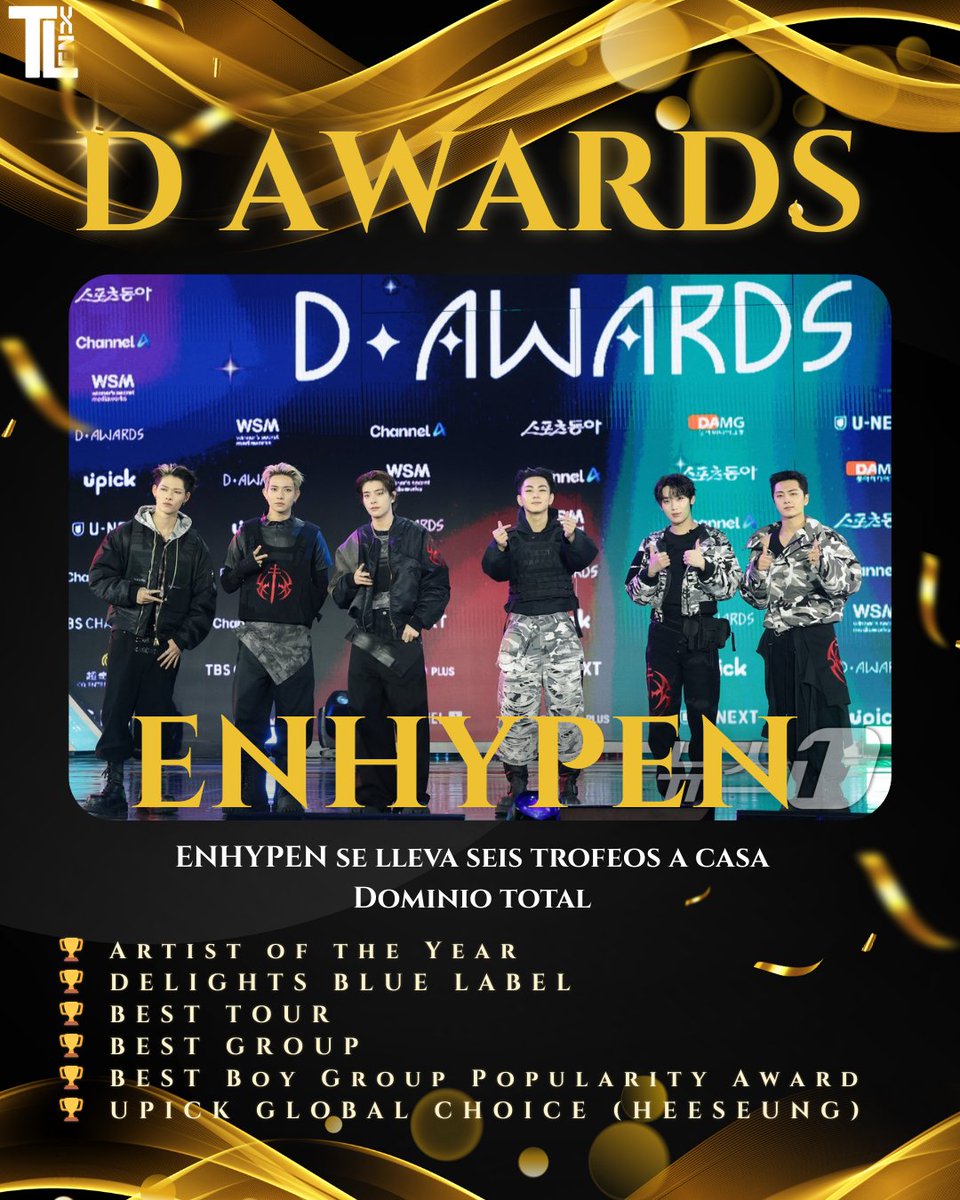 INFO📑| 260211

Gran día para ENHYPEN. Hoy recibieron su 5to Daesang (Artist Of The Year) y fue el grupo más premiado del evento 🏆✨

Dominio total de ENHYPEN 👑

 ENGENE que este te motive para seguir apoyando con mucha determinación y fuerza a los chicos.

ENHYPEN CARVES