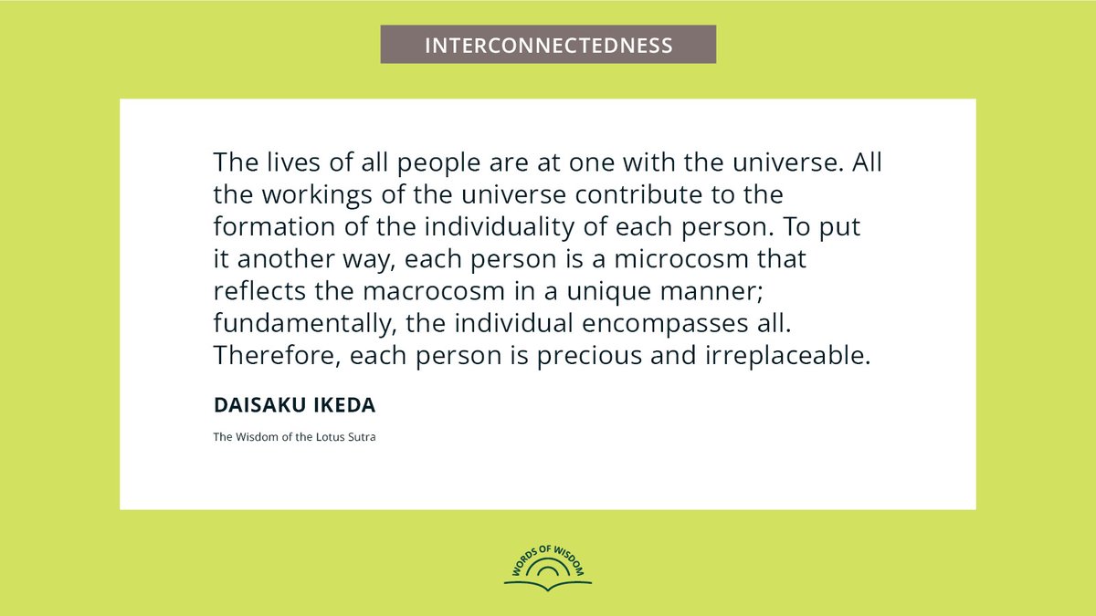 daisakuikeda_of's tweet image. We’re more connected than we realize.

For more quotes, head to: daisakuikeda.org/sub/quotations…

#Interconnected #DaisakuIkedaQuotes #WordsOfWisdom #PeaceThroughDialogue