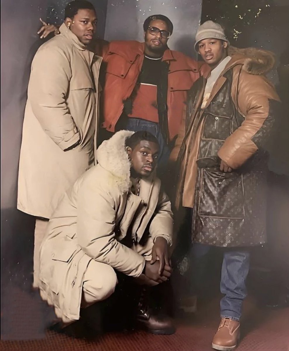 Azie Faison, Prince, Colbert “Black Just” Johnson, &amp; Albert “Alpo” Martinez.

Harlem, 1987.