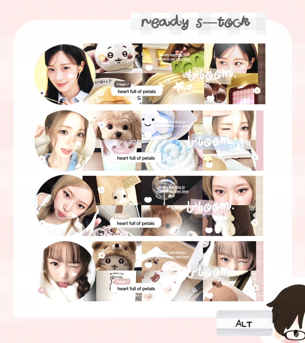 muizhiro's tweet image. halo aku masih ada layout ready stock giselle, yuha, haum &amp;amp; yeon dibawah ini pricenya 1O.OOO free retext nick ya, untuk paymentnya all e-wallet/qris. bisa take langsung dm aku ya. ⭐🍮💧
#zonauang #zonaba