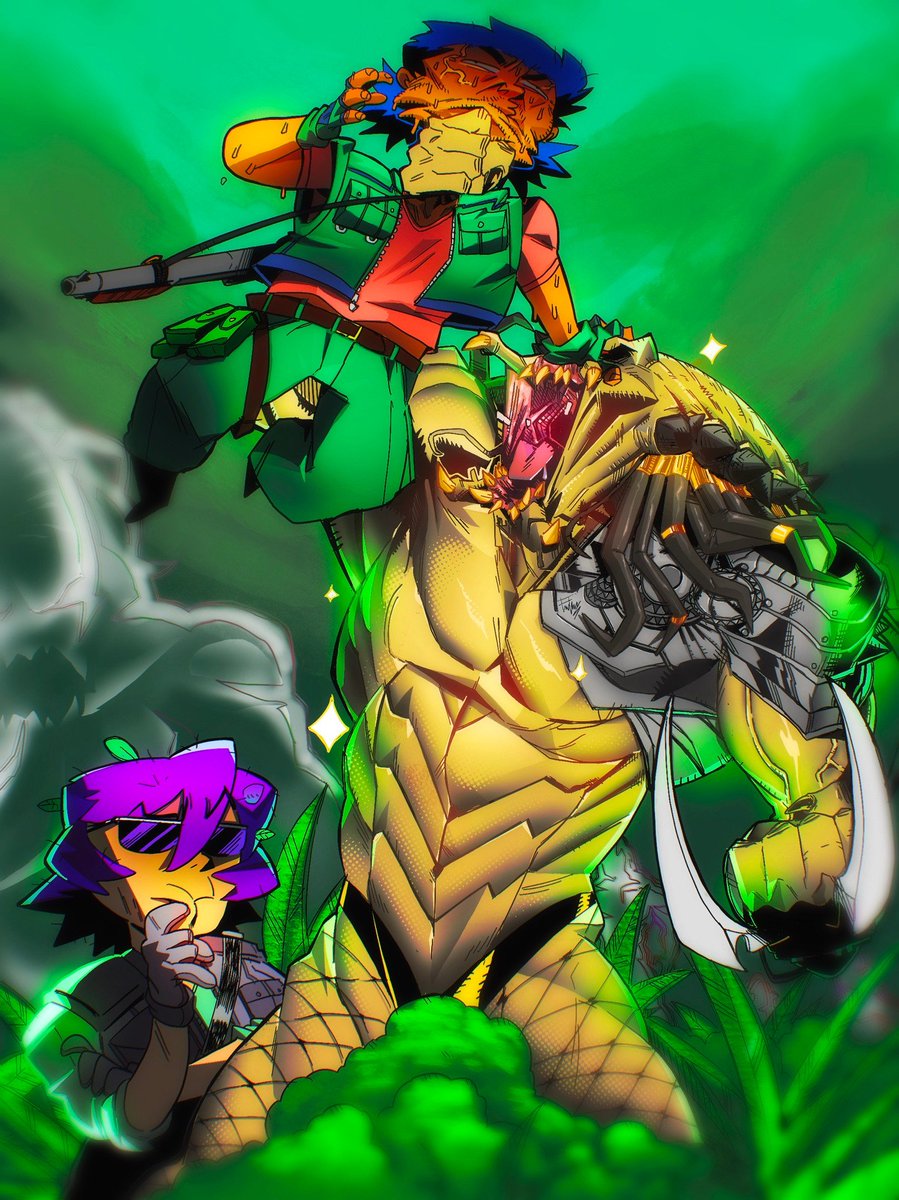 Me and the friend watched Predator and this was the outcome 🤣

#Predator #Procreate #fanart