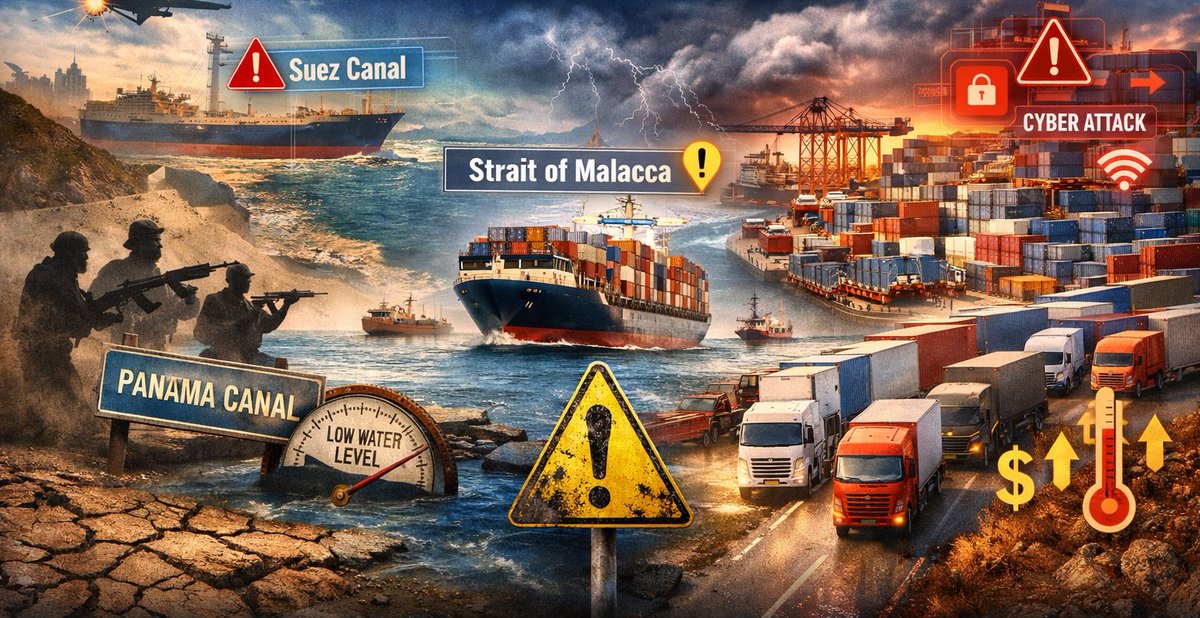 SharpBlueAu's tweet photo. The question for 2026 isn’t if freight will be disrupted — it’s where.
From geopolitical chokepoints to climate-driven bottlenecks, we map the risk zones to watch.

Read the full analysis:
https://t.co/fPKElJ4qFj

#Logistics #Supplychain #freight  #insight #BusinessIntelligence https://t.co/0XuTjcor2m