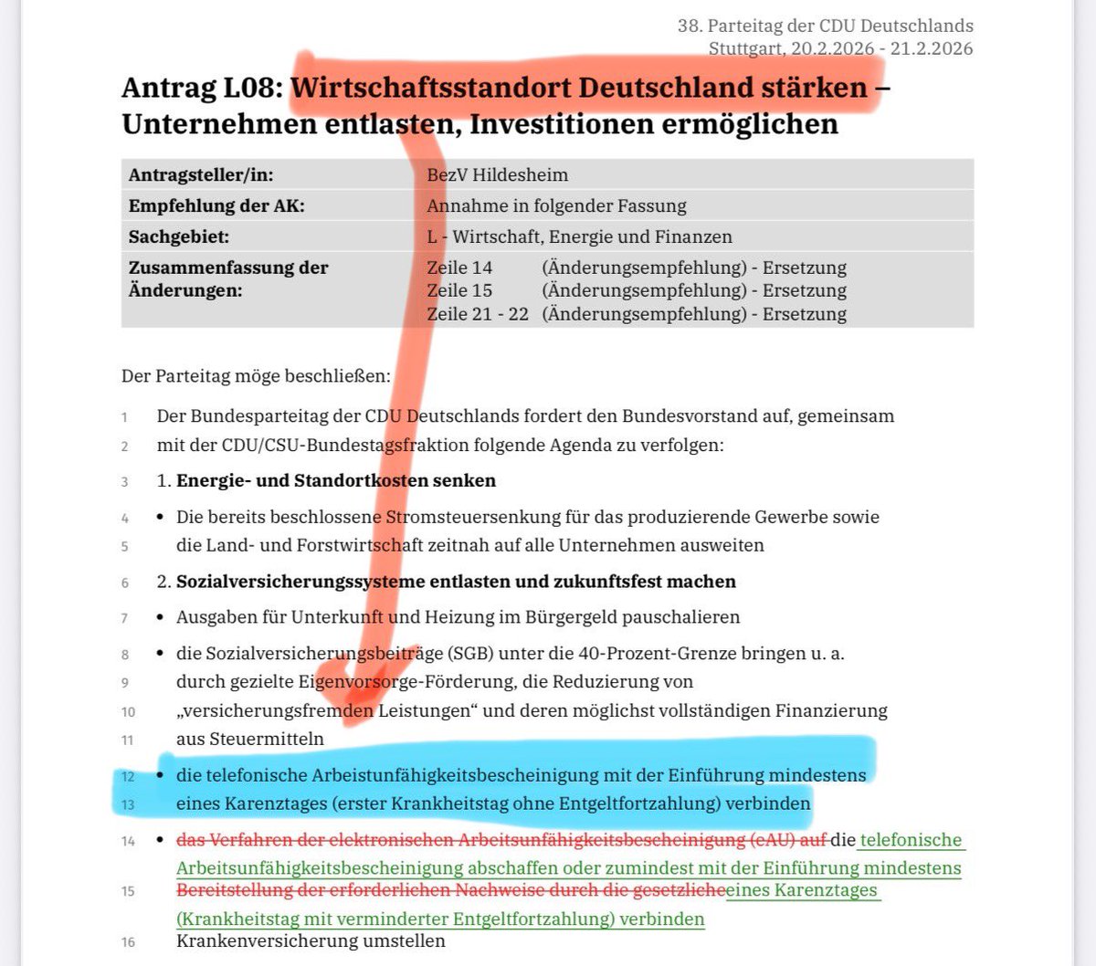 TDittkuhn's tweet photo. Dieser Antrag für den @CDU-Parteitag mit Empfehlung der Annahme, ist schlichtweg unseriös, populistisch & wissenschaftsfeindlich: Die Abschaffung der #TelefonAU + #Karenztag!
Pointe: Eingebracht als Antrag zur Stärkung des Wirtschaftsstandortes! Kopfschütteln im Gesundheitswesen. https://t.co/W0TJH0Js51