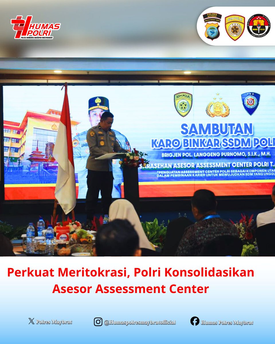 MaybratPolres's tweet photo. *Perkuat Meritokrasi, Polri Konsolidasikan Asesor Assessment Center*

#PolresMaybrat
#HumasPolresMaybrat
#SDM
#PolriPresisi
#PoldaPapuaBaratDaya https://t.co/5GTSsbG9A1