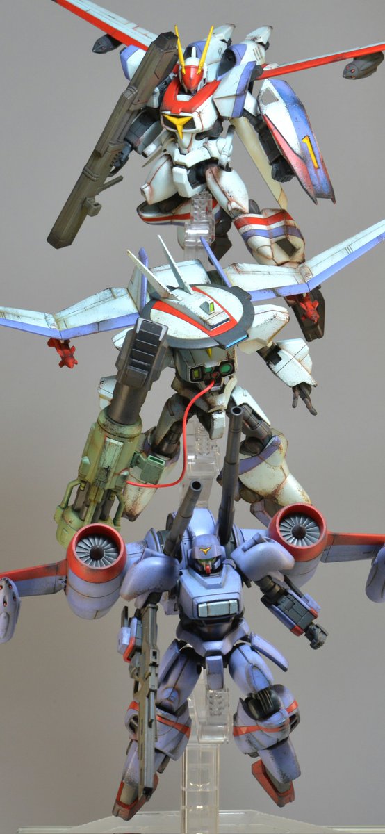 fssmacross's tweet photo. 自己冇諗過會完成嘅小隊。Robot魂同HMR都有買，連滲線都懶得搞，居然完成咗呢個HG模型系列。😅 https://t.co/4rwuj3aNpN