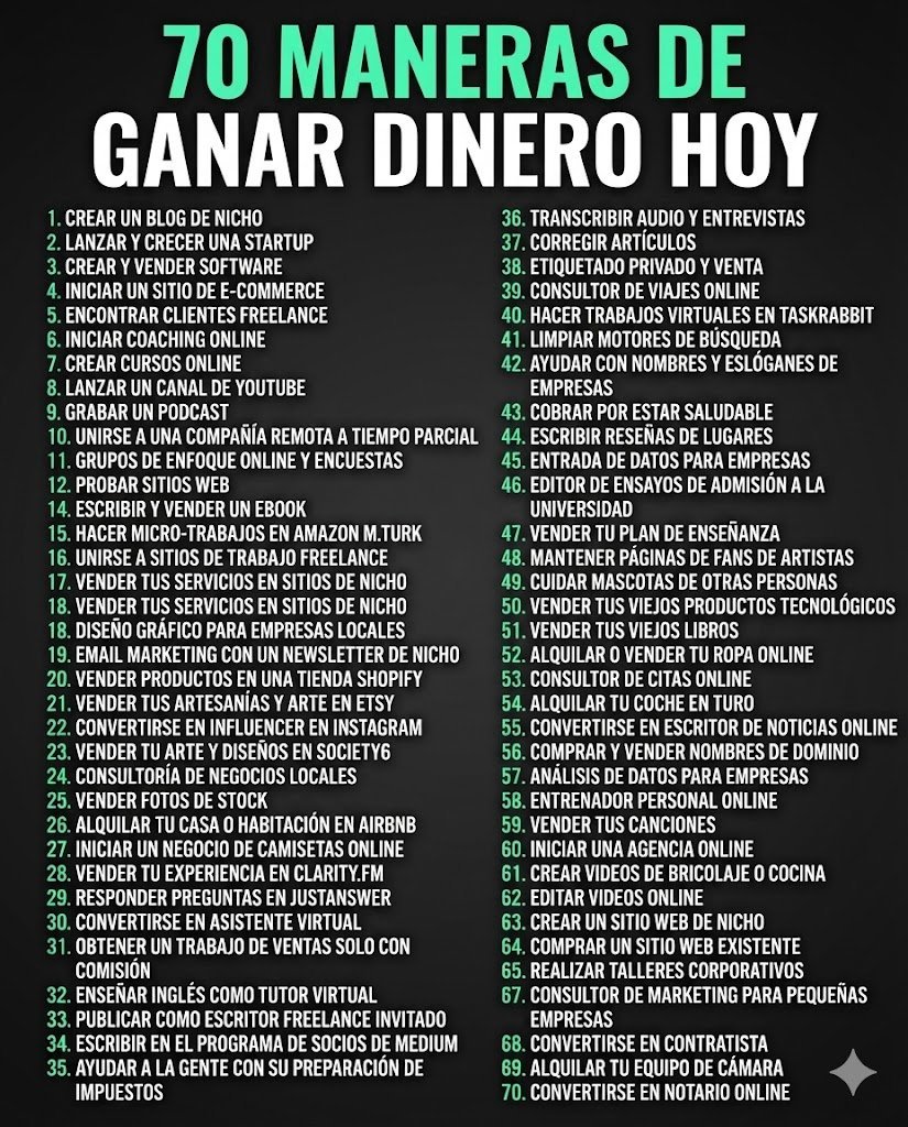 parasitoahorro's tweet photo. Un sueldo no te hará rico.

70 ideas de ingresos pasivos para ganar dinero mientras duermes 👇🏻

(No he incluido el 13. Data mala suerte) https://t.co/BqyoeztjUK
