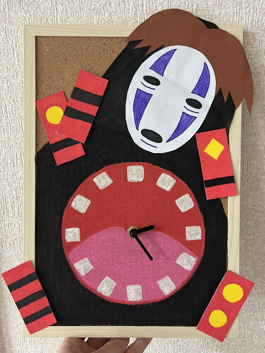 児童館でな、
時計を作ろう！イベントがあってな…
作ってみたよ😂笑笑笑
かわいかろうw