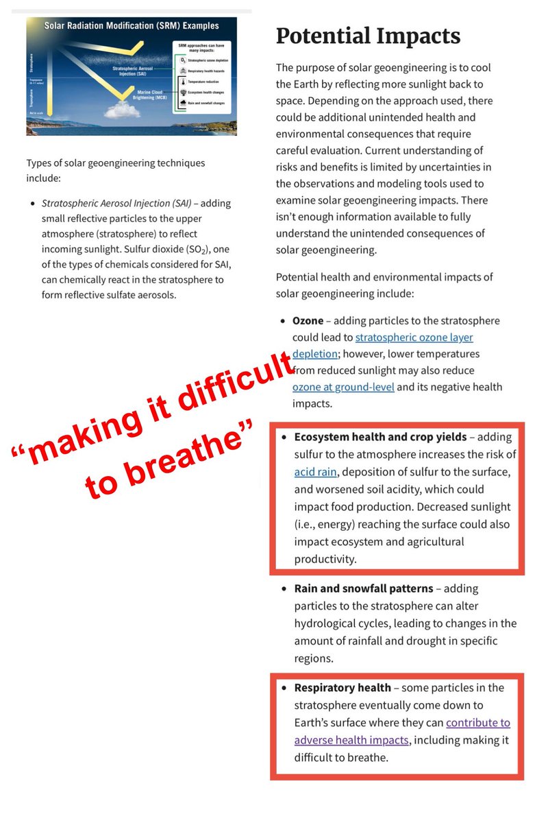 RealDrJaneRuby's tweet image. The U.S. Government is conducting Stratispheric Aerosol Injections That Dim Our Sun, KNOWING it causes  “difficulty breathing ” and poor crop yields from SULFUR DIOXIDE particle fallout.  

THEY KNOW IT’S INJURING US.

This is conducted by the U.S. military and funded by the…