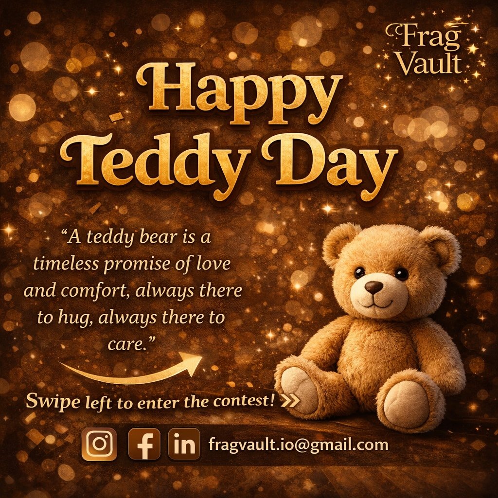 FragVault's tweet photo. Teddy Day Special | Day 4 – Frag Vault Contest ✨🧸

Celebrate love, warmth &amp; sweet moments this Teddy Day 💝

���️ Follow @fragvault
✔️ Like &amp; Share
✔️ Answer correctly in comments 💬

🎁 1 Big Winner | 2 Small Winners
📢 Results on 14 Feb 💕

#TeddyDay #FragVault #valentineday https://t.co/O0xKchFjkc