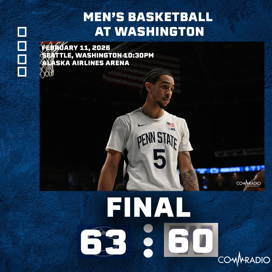 PSUCommRadio's tweet photo. FINAL | Penn State earns its second Big Ten victory of the year, clawing out a back-and-forth battle against Washington. https://t.co/11jJlLA4kT