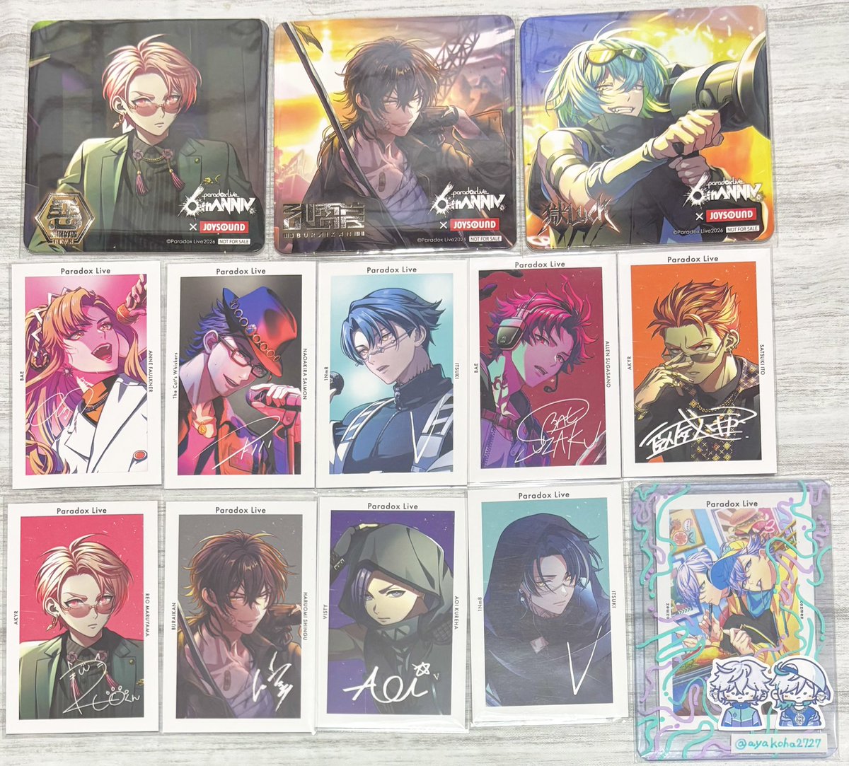 交換】パラライ 5周年 6周年 サイン入りGプリ JOYSOUND コースター 譲
