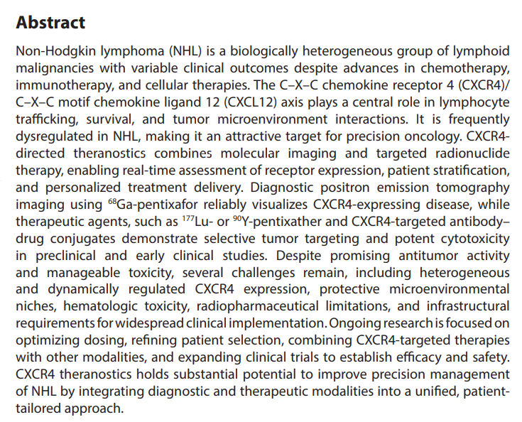 ARNM_ASP's tweet photo. 📕 Read our publication "CXCR4-targeted theranostics in non-Hodgkin lymphoma: Present evidence and future directions" for #free.
👥 Authors: Marcus Yoakam, Uma A. Obalapuram, Kameron Hahn, and Samir Dalia.
🔗 https://t.co/D3AGih25qC https://t.co/1gVZJA0InJ