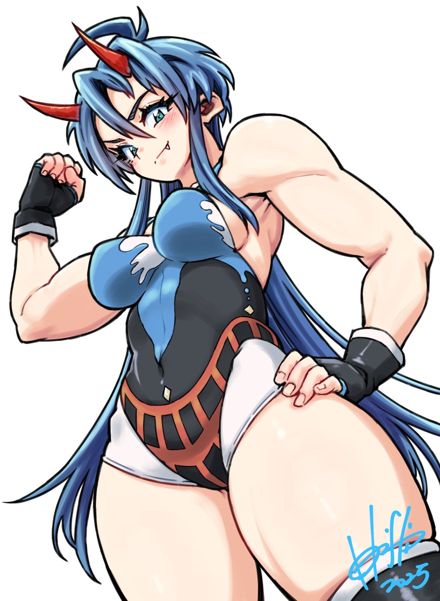 #私はこういう絵を描いています
むちむち元気なお姉さんをよく描きます(人'v`) 