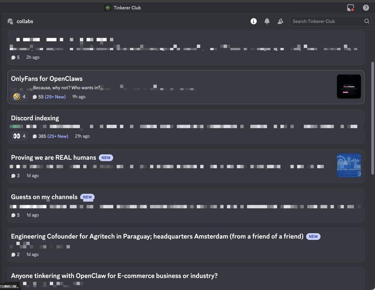 Collabs channel listings