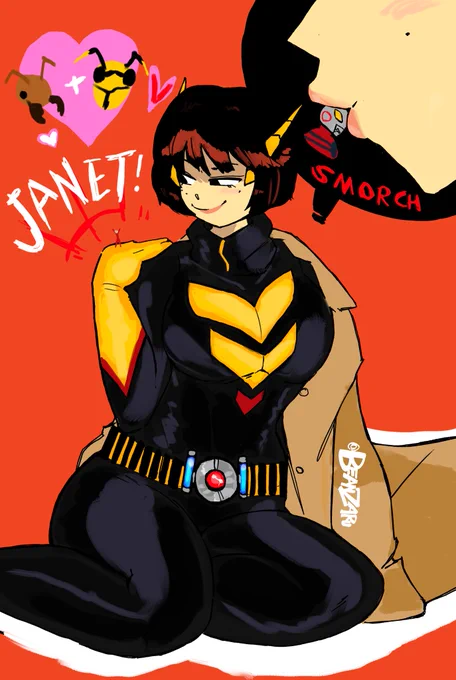 Lowkey the reason why I thought up designs for Janet and Hank after Cap. Also because I had recently watched Shin Kamen Rider at the time.