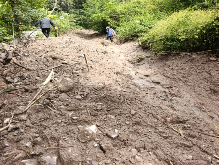COENPeru's tweet photo. ⚠️ Cusco: tras lluvias intensas, el 10/2 se produjo un #Huaico en el sector Moyoc, distrito de #Limatambo, provincia Anta, que causó daños a vías, cultivos e infraestructura de riesgo. Municipalidad distrital culminó trabajos de limpieza en caminos vecinales, con apoyo de maquinaria pesada (retroexcavadora), y el tránsito se encuentra restablecido. (1/2)