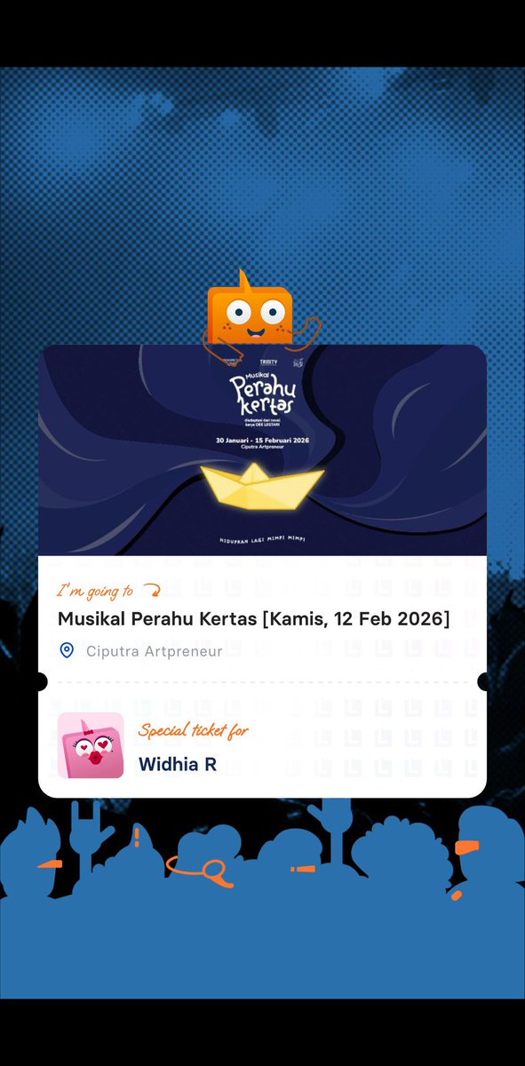 wts tiket musikal perahu kertas 2 tix vip harga normal weekdays hari ini yaaaa