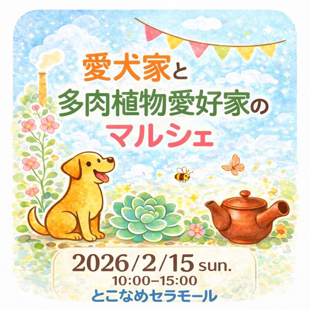 tokonamekanko's tweet photo. ＼お気に入りが見つかるONE LOVEマルシェ／
わんこ好き🐶植物好き🪴あつまれ♪
2/15（日）とこなめセラモールで開催✨
愛犬と一緒に、のんびりマルシェ時間を過ごしませんか？
https://t.co/mAgdykjKku https://t.co/SZpuOgtxqD