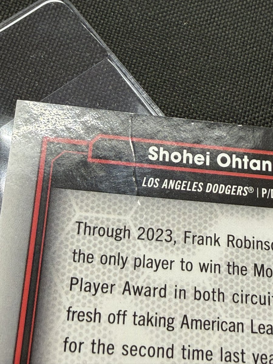 You strike again @ebay authentication. You do not know how to properly package cards and you keep damaging cards. FIX THIS!!!

Card showed up out of the sleeve (awfully common occurrence), card has damage. Card is now worthless. 

<a href="/AskeBay/">Ask eBay</a> <a href="/eBay/">eBay</a>Newsroom <a href="/eBay_UK/">eBay UK</a>