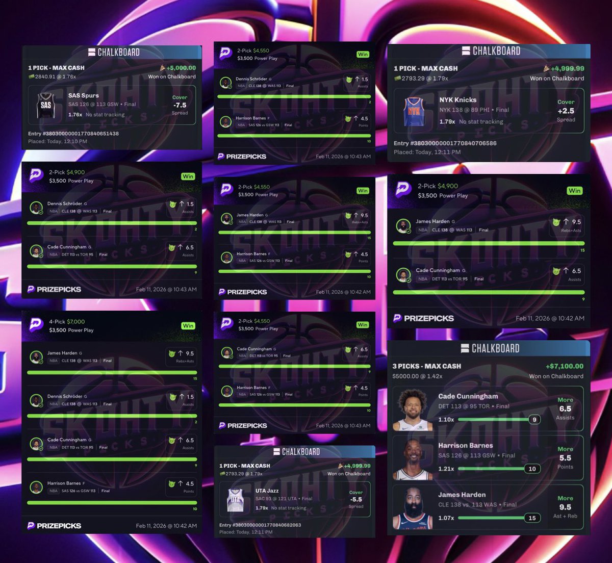 SkohtyDFS's tweet photo. $1000 to someone that likes 💚👇

LEGACY NIGHT FOR VIP PT. 75😈

WE CASHED 10 NUKES FOR A TOTAL 30X PAYOUT🔥🔥🔥

U GOTTA JOIN VIP 🔥🙏🍀 Who wants to get blessed? HUGE GIVEAWAY ❤️

⬇️USE LINK BELOW FOR 50% OFF VIP↙️

https://t.co/Tpbi7RmUrj https://t.co/HXRbslNktK