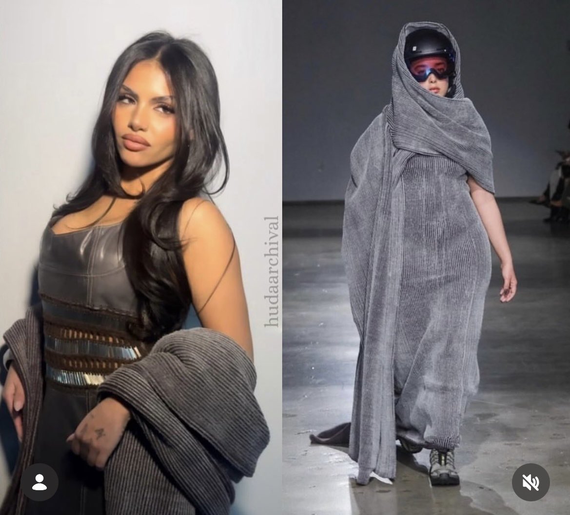 Hudavibez's tweet image. HUDA SHINES AT NEW YORK FASHION WEEK 
#HudaXNYFW #HudaXNYFW26 #NYFW26

Dress: Jane Wade F/W ‘24 washed grey leather dress