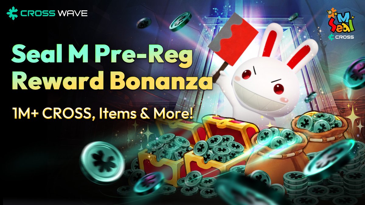 Seal M Pre-Registration Reward Bonanza 🤑

Over 1,000,000 CROSS + Points &amp; Items are Up for Grabs!

🌊 @CROSSWave_xyz Campaign — wave.crosstoken.io/campaign/9
Prize Boost to 80,000 CROSS! Live now!

🎰 $CROSS Million Lottery — Enter at sealm.com/event
Get free tix for