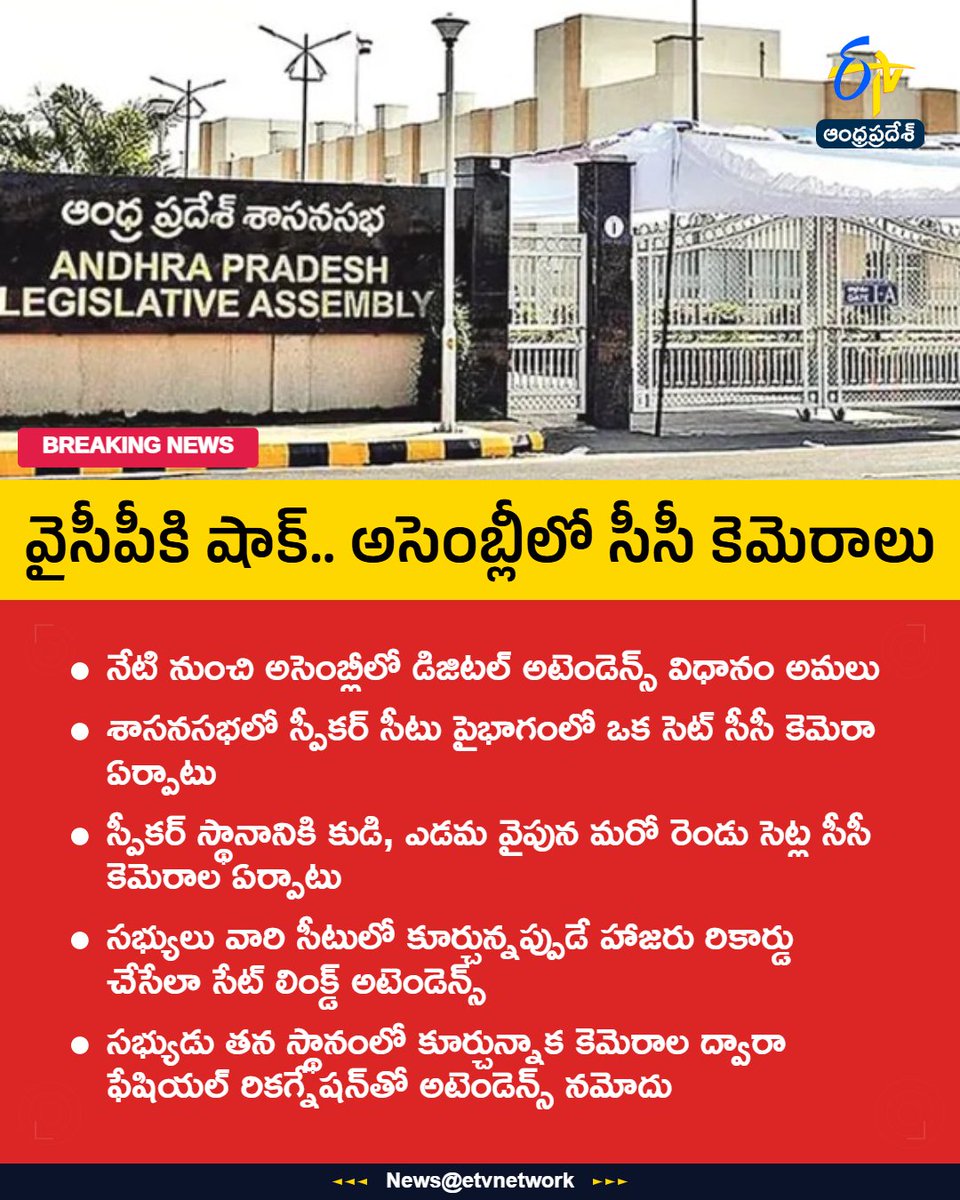 etvandhraprades's tweet photo. #Assembly
#YCP
#digitalattendence
#cccamera
#etvapbreaking https://t.co/OEb0ZoqoX8