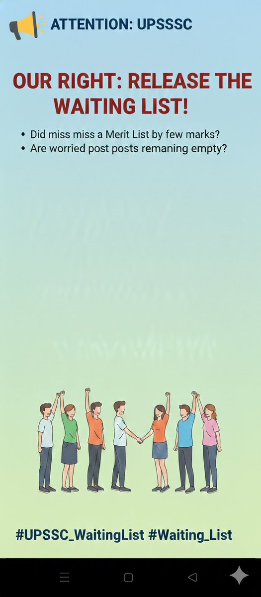 #Upsssc_Waitinglist_Reform
#UPSSSC_हम
<a href="/CMOfficeUP/">CM Office, GoUP</a>
<a href="/myogioffice/">Yogi Adityanath Office</a> 
<a href="/myogiadityanath/">Yogi Adityanath</a> 
<a href="/kpmaurya1/">Keshav Prasad Maurya</a> 
<a href="/OfficeOfKPM/">Office of Keshav Prasad Maurya</a> 
<a href="/yadavakhilesh/">Akhilesh Yadav</a>
सभी vacancy मे पोस्ट खाली चली जाती है अगर वेटिंग लिस्ट जारी होजाये तो बहुत सारे छात्रों को रोजगार मिल जाये 
निवेदक 
समस्त छात्र