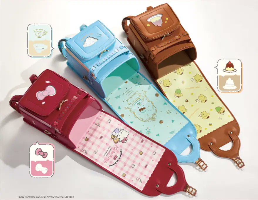 sanrio_oshikatu's tweet photo. ＼⚠️コラボ商品📣🆕／
2027年度ご入学向け『ララちゃんランドセル』サンリオキャラクターズコラボ、新たにハンギョドンとポチャッコが仲間入り🥹🎒
ハローキティ、マイメロディ、クロミ、シナモロール、ポムポムプリンも含めて全部で7キャラクターに✨

ランドセルの内側など細かな部分までサンリオいっぱいで可愛すぎる🥹🩷
そろそろラン活始める予定の人はぜひカタログ取り寄せてみてね🙆‍♀️

🔗ララちゃんランドセル（公式）：https://t.co/H32HX5ANjw

📅発売日：2026年2月11日（水）
📝ラインナップ：
サンリオキャラクターズコラボランドセル7種11色･･74,800円
（ハローキティ、マイメロディ、クロミ、シナモロール、ポムポムプリン、ハンギョドン、ポチャッコ）

#サンリオキャラクターズ #ランドセル