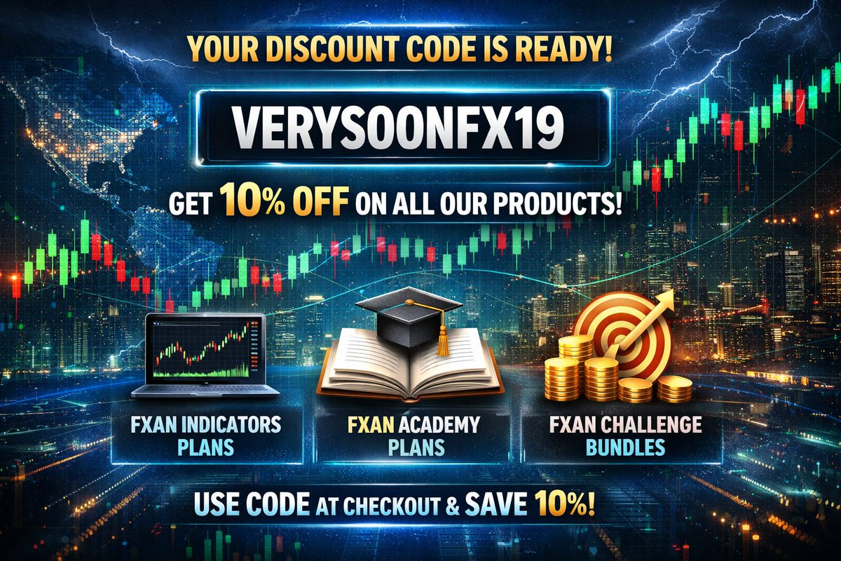 Big news for traders!
Your exclusive 10% discount is ready ✅
Use code : ( VERYSOONFX19  )
At checkout and save on:

📊 FXAN Indicators Plans
🎓 FXAN Academy Plans
🎯 FXAN Challenge Bundles

FXAN Indicator Plans: forexanalysis.com/limited-offer/
FXAN Academy: forexanalysis.com/academy/