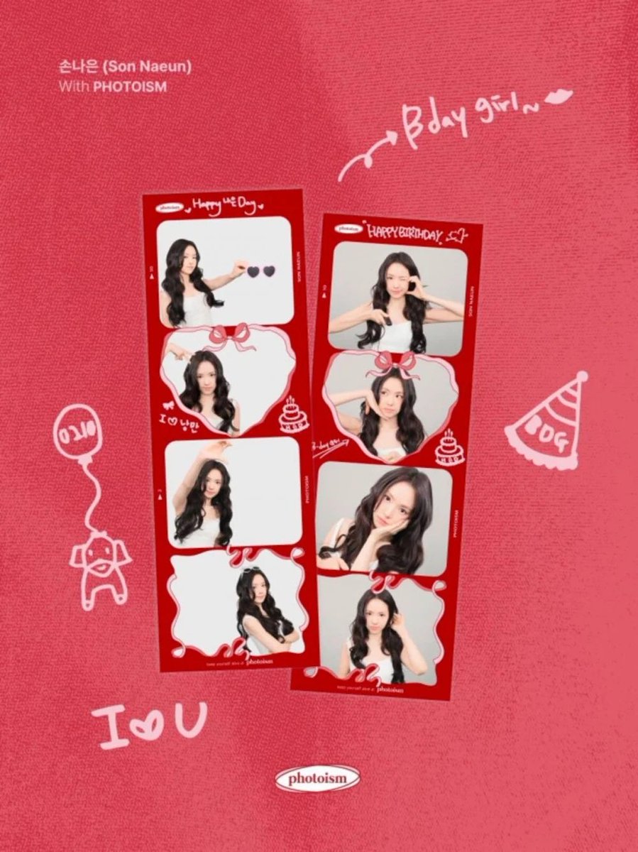 💡| بالتعاون مع Photoism، اصدرت سون ناؤن إطار صور محدودًا بمناسبة عيد ميلادها الـ٣٢. يتميز الإطار بتصميم تذكاري و رسومات يدوية و توقيعها، وتظهر فيه بإطلالة تجمع بين البراءة و الحيوية، مع لفتات ودية كإشارات القلب 💖